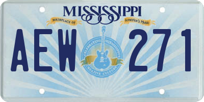 MS license plate AEW271