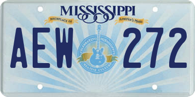 MS license plate AEW272