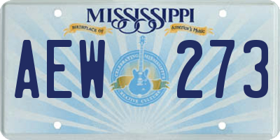 MS license plate AEW273