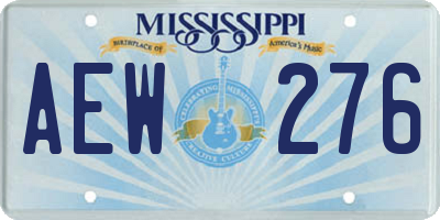 MS license plate AEW276
