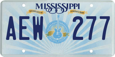 MS license plate AEW277