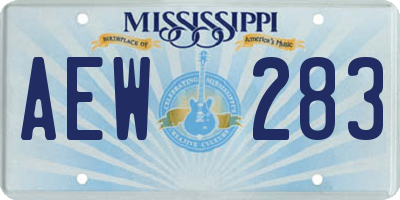 MS license plate AEW283