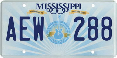 MS license plate AEW288