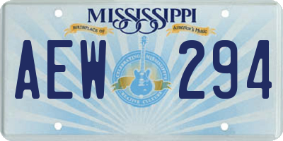 MS license plate AEW294