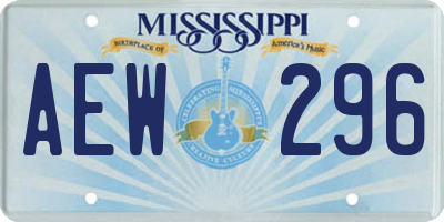 MS license plate AEW296