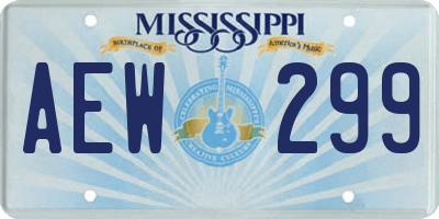 MS license plate AEW299