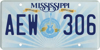 MS license plate AEW306