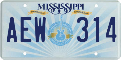 MS license plate AEW314