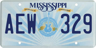 MS license plate AEW329