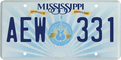 MS license plate AEW331