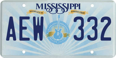 MS license plate AEW332