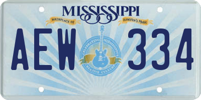 MS license plate AEW334