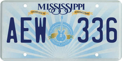 MS license plate AEW336