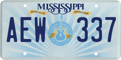 MS license plate AEW337