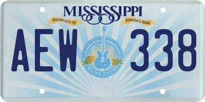 MS license plate AEW338