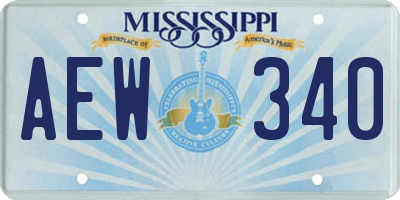 MS license plate AEW340
