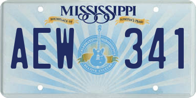 MS license plate AEW341