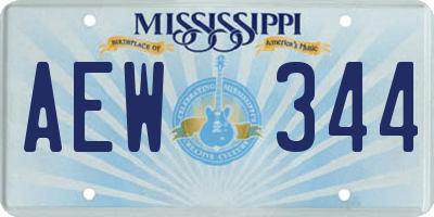 MS license plate AEW344