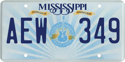 MS license plate AEW349