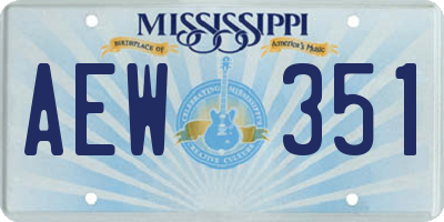MS license plate AEW351