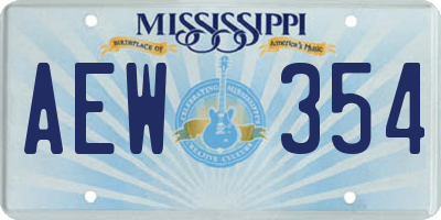 MS license plate AEW354