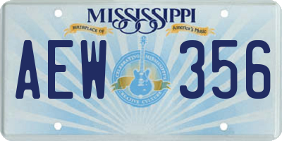 MS license plate AEW356