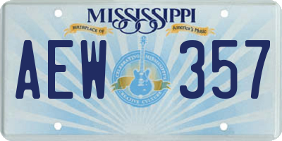 MS license plate AEW357