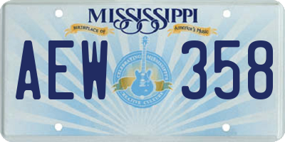MS license plate AEW358