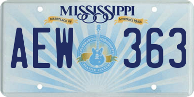 MS license plate AEW363