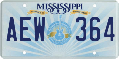 MS license plate AEW364