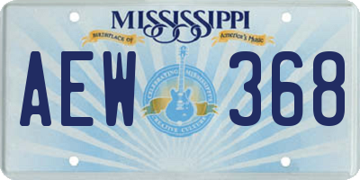 MS license plate AEW368