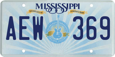 MS license plate AEW369