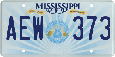 MS license plate AEW373