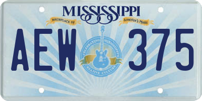 MS license plate AEW375