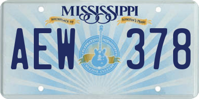 MS license plate AEW378