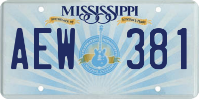 MS license plate AEW381