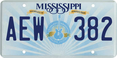 MS license plate AEW382