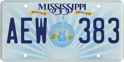 MS license plate AEW383