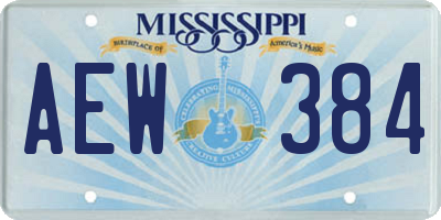 MS license plate AEW384