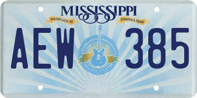 MS license plate AEW385