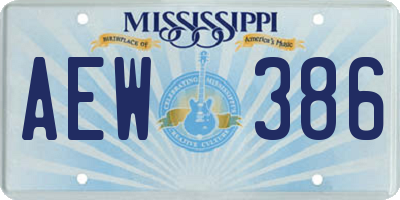 MS license plate AEW386