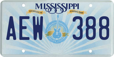 MS license plate AEW388