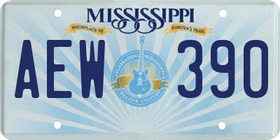 MS license plate AEW390