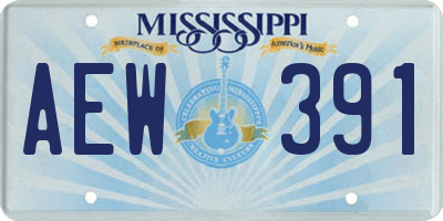 MS license plate AEW391