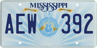 MS license plate AEW392