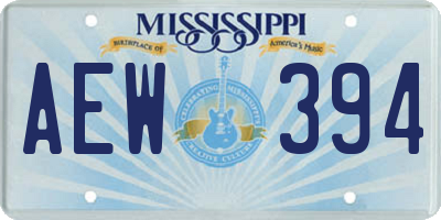 MS license plate AEW394
