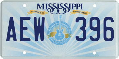 MS license plate AEW396