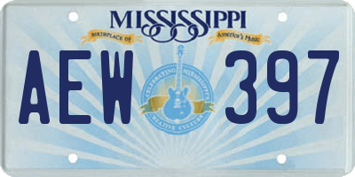 MS license plate AEW397