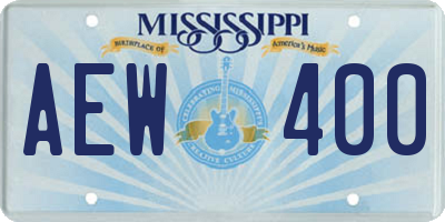 MS license plate AEW400