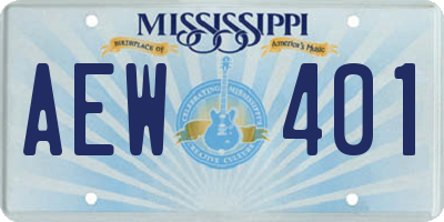 MS license plate AEW401